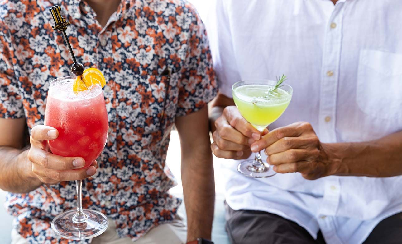 Close up of two coctails on table at HC Tavern + Kitchen